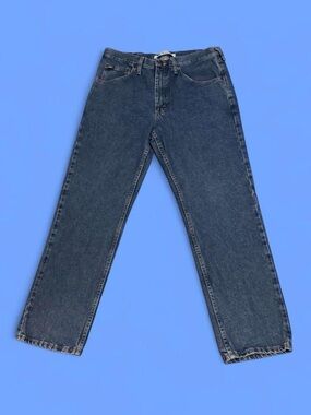 Classic Men's Dark Blue Straight-Leg Jeans